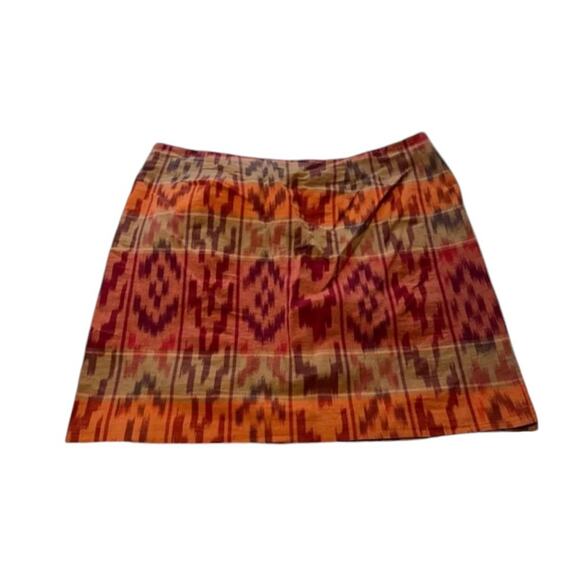 Lauren Ralph Lauren True Wrap Skirt Above Knee Geo Motif Ruffle Ikat Fall NEW 22 - Picture 4 of 11
